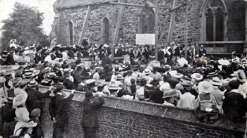 Laying the foundation stone for the enlargement of 1905